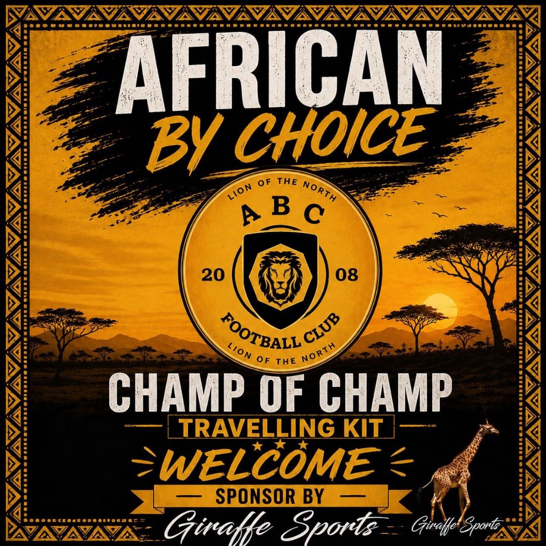 Giraffe Sports — Official Travelling Kit Sponsor. African By Choice. Champ of Champ.